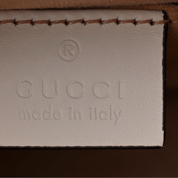 Gucci Calfskin Animal Studs Mini Sylvie Top Handle Bag White - Picture 8 of 10